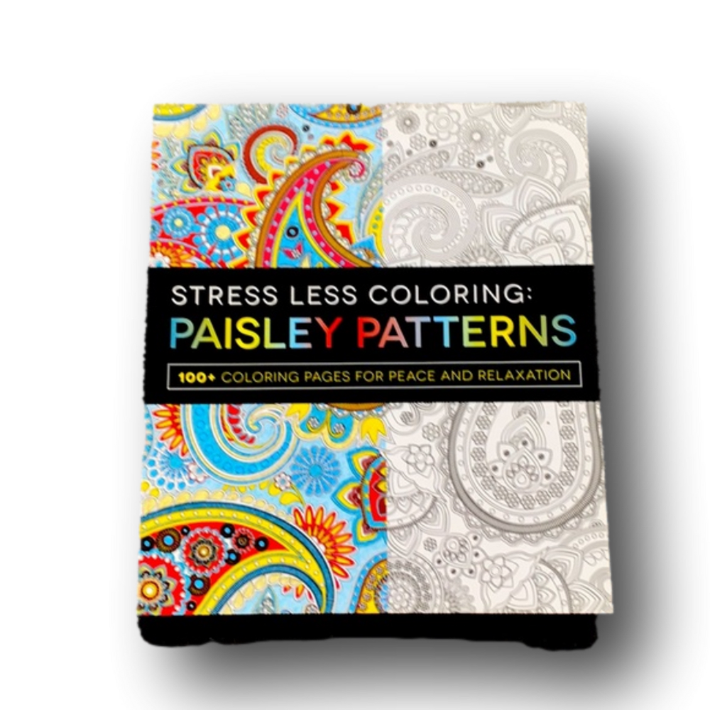 Stress Less Adult Coloring Book - Paisley Patterns - Brand New
